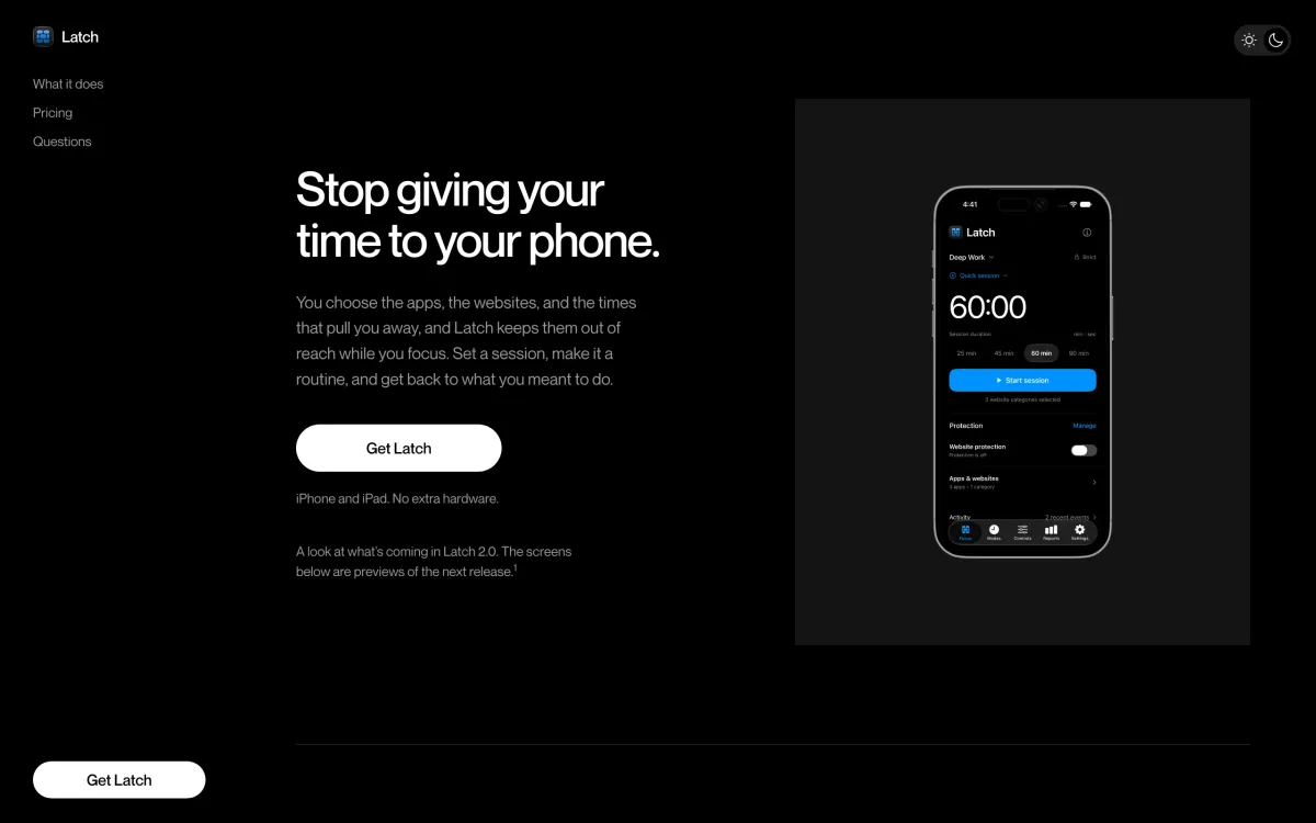 Latch homepage