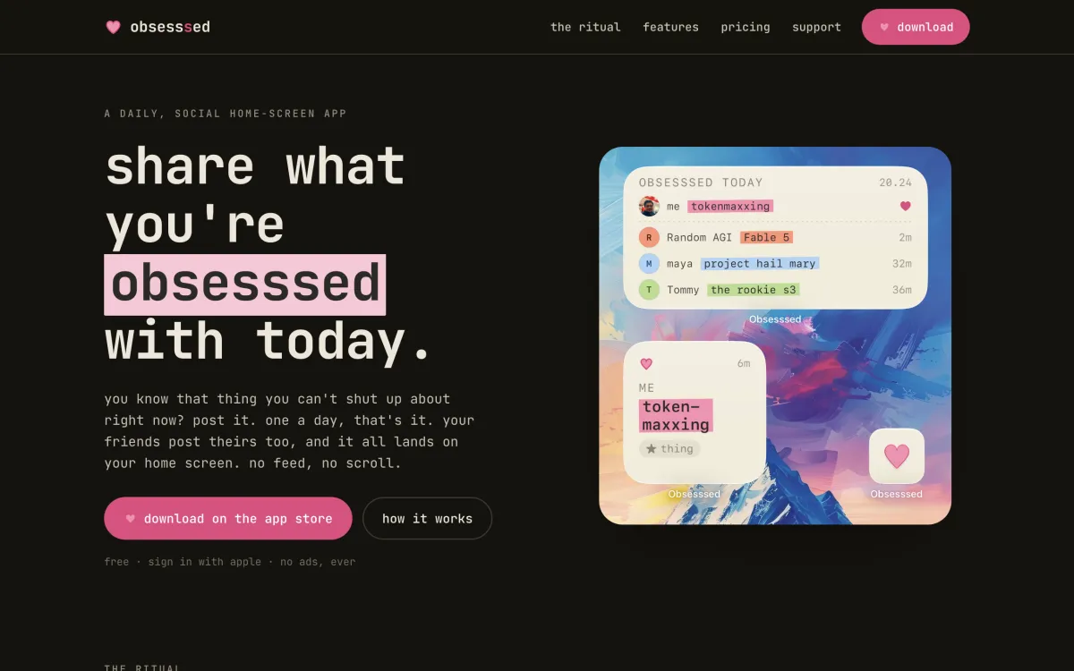 Obsesssed homepage